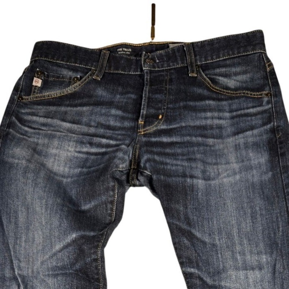 AG Adriano Goldschmied The Tellis Modern Slim Fit Selvedge Jeans Drk Wash Indigo